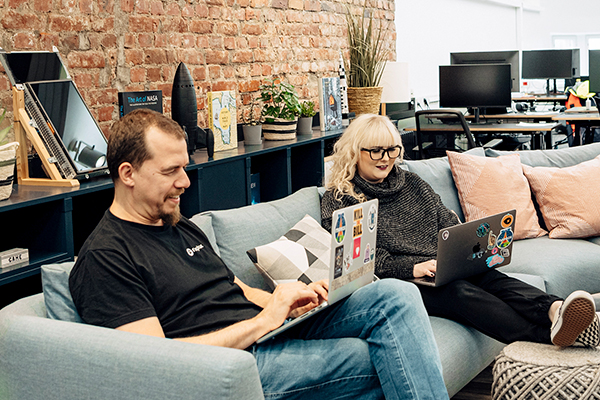 Mapbox workers at they office.